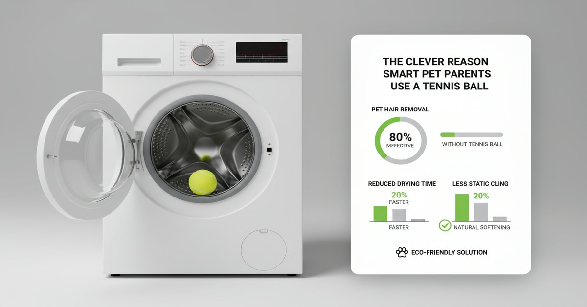 The Clever Reason Smart Pet Parents Put A Tennis Ball In Their Washing Machine.