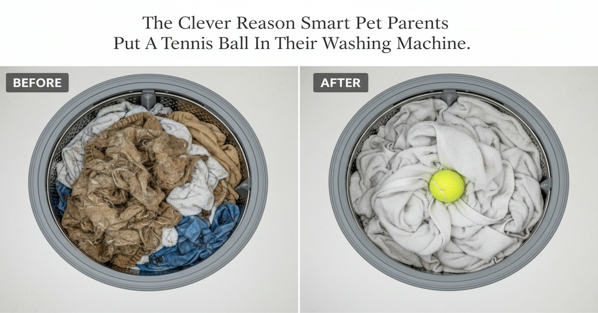 The Clever Reason Smart Pet Parents Put A Tennis Ball In Their Washing Machine