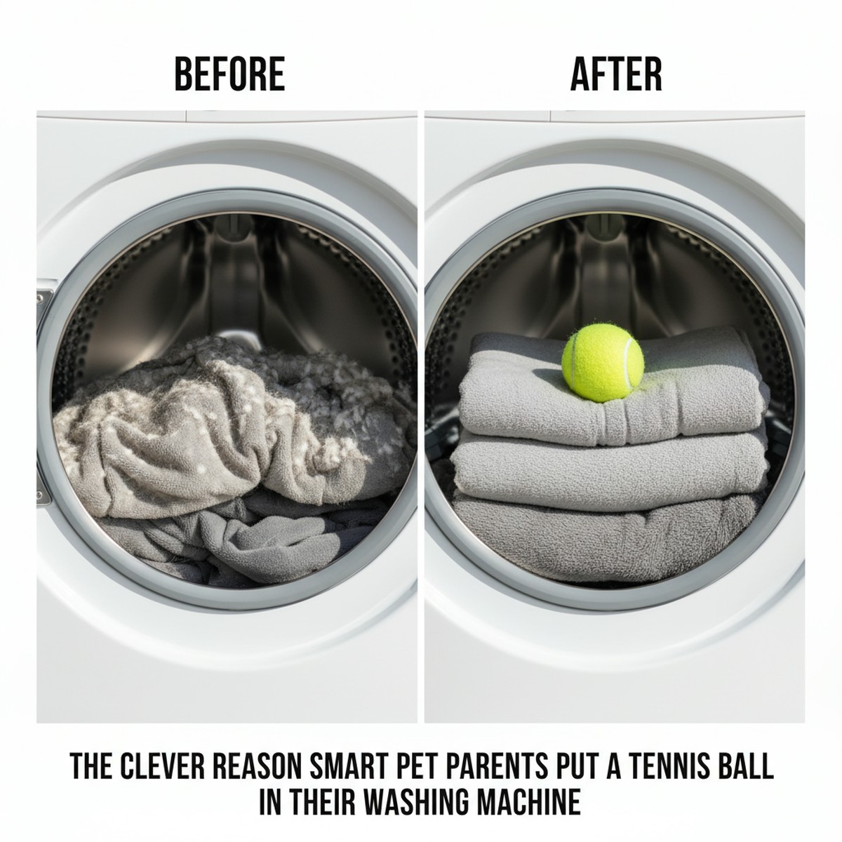 The Clever Reason Smart Pet Parents Put A Tennis Ball In Their Washing Machine