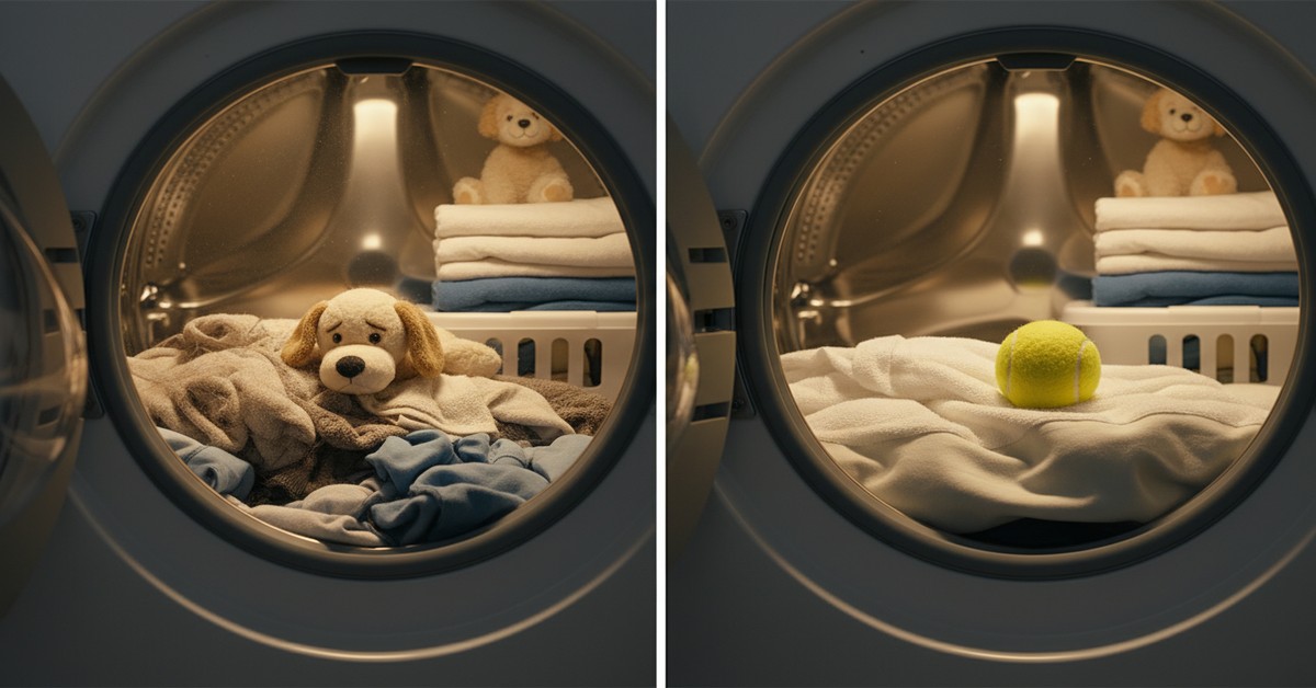The Clever Reason Smart Pet Parents Put A Tennis Ball In Their Washing Machine.